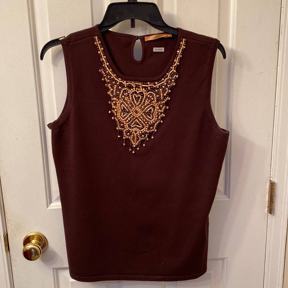 Embellished Neck Sweater Shell